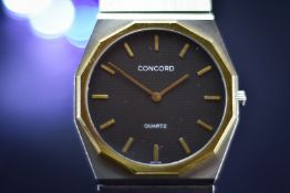 Concord Mariner SG Quartz 18k Solid Gold Bezel Men's Watch