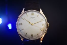 Tissot Large Case Antimagnetique 14k Yellow Gold c. 1940's Men's Wristwatch