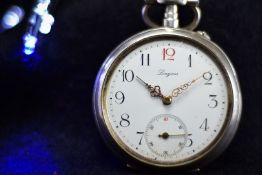 Longines Pocket Watch 0.800 Silver Case Paris 1889 Grand Prix