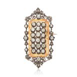 DIAMOND-SET FOLIATE BROOCH