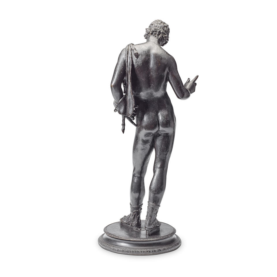 A late 19th century Italian patinated bronze figure of Narcissus After the antique, the cast by ... - Image 4 of 5