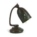 TIFFANY STUDIOS 'GRAPE VINE' PATTERN MINIATURE DESK LAMP New York, New York, c. 1910, patinated ...