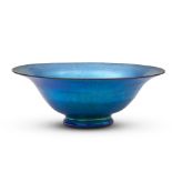 STEUBEN BLUE AURENE BOWL Corning, New York, early 20th century, incised mark 'Steuben Aurene 285...