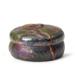 TIFFANY STUDIOS REPOUSSE COVERED BOX New York, New York, c. 1900, enamel, parcel-gilt copper, de...