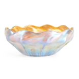 TIFFANY STUDIOS GOLD FAVRILE GLASS BOWL New York, New York, early 20th century, incised mark 'L....