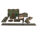 ELEVEN-PIECE TIFFANY STUDIOS 'GRAPE VINE' PATTERN DESK SET New York, New York, early 20th centur...