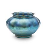 TIFFANY STUDIOS BLUE FARVILE GLASS VASE New York, New York, early 20th century, incised mark '10...