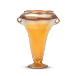 TIFFANY STUDIOS GOLD FAVRILE GLASS VASE New York, New York, early 20th century, two small loop h...