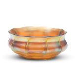TIFFANY STUDIOS GOLD FAVRILE GLASS BOWL New York, New York, early 20th century, incised mark 'L....