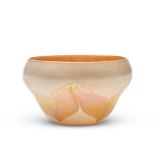QUEZAL PULLED-FEATHER BOWL Queens, New York, c. 1910, mouth-blown glass, incised mark 'Quezal B ...