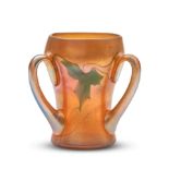 TIFFANY STUDIOS GOLD FAVRILE GLASS LOVING CUP New York, New York, c. 1915, 'fig leaf' decoration...