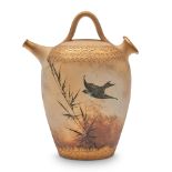 MATT A. DALY FOR ROOKWOOD POTTERY DULL FINISH SPANISH WATER JUG Cincinnati, Ohio, 1885, depictin...