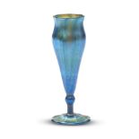 TIFFANY STUDIOS BLUE FAVRILE GLASS VASE New York, New York, c. 1910, incised mark '6404 E L.C.T...