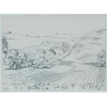 Sir William George Gillies CBE LLD RSA PPRSW RA (British, 1898-1973) Ploughed field valley