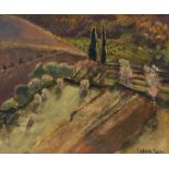 Victoria Crowe OBE RSA RSW (British, born 1945) 'Late sun, San Gimignano'