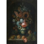 Northern European School, 18th Century Still life of flowers and fruit (unframed)