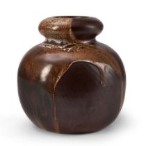 JEAN POINTU (1843-1925) VASE France, c. 1910, glazed stoneware, ink mark '.u,' ht. 5 1/4 in.