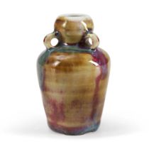 ERNEST CHAPLET (1835-1909) VASE WITH LOOP HANDLES France, c. 1900, glazed ceramic, with rosary m...