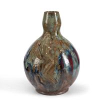 CHARLES VIRION (1865-1946) FOR BOUÉ ET PETIT VASE WITH FROG Montigny-sur-Loing, France, c. ...