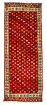 Central Anatolian Long Rug with Chintamani Motif Anatolia 4 ft. 5 in. x 11 ft. 9 in.