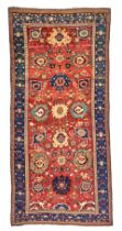 Early Kurdish Carpet with Harshang Design 7 ft. x 15 ft.