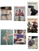 7 ouvrages sur Loris Azzaro, Christian Lacroix, Pierre Cardin, Louis Féraud et Carven.