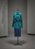 Jacques Fath, collection Haute Couture, Printemps-Eté 1948. Ensemble de cocktail, robe et v...