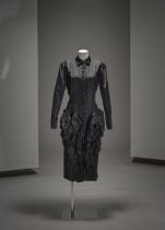 Maggy Rouff, collection Haute Couture, circa 1948/1950. Robe de petit dîner en soie noire