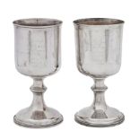 A very rare pair of George III Scottish provincial silver communion cups by Alexander Stewart o...