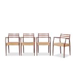 Niels Otto Møller (1920-1981) Four model 62 East Indian rosewood armchairs
