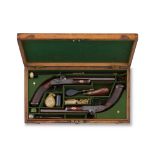 A Cased Pair Of Scottish 50-Bore Percussion Duelling Or Target Pistols By Alex.r Martin, Glasgow...