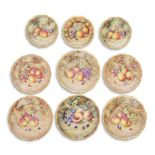 A group of five Royal Worcester porcelain cabinet plates By John Freeman