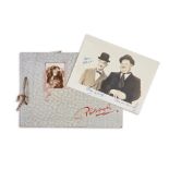 Laurel & Hardy, signed photograph within an album containing other signed photographs