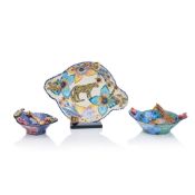 An Ardmore studio pottery 'Leopard and Passion Flower' dish South Africa, circa 2000