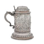 A large Victorian presentation silver tankard By Henry Holland, London, 1872