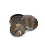 A Jacobite concealed portrait snuff box 18th century