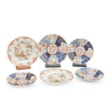 Four Worcester plates of 'Old Mosaic' pattern, circa 1770,