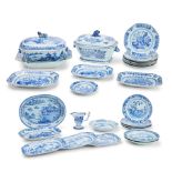 A collection of Chinese export blue and white part dinner wares Qianlong
