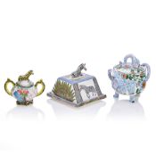 An Ardmore studio pottery tripod tureen and cover South Africa, circa 2000