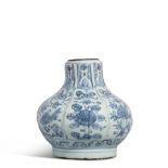 A BLUE AND WHITE 'FISH' BOTTLE VASE Ming dynasty (2)