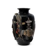 THE SEIYA COMPANY A Japanese Inlaid and Patinated Bronze Vase Meiji era (1868-1912), early 20th ...