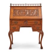 CARVED SLANT-LID DESK late 19th/early 20th century,