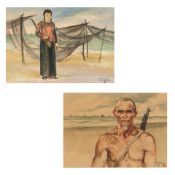 Ta Thuc Binh (Vietnamese, 1917-1998) Deux peintures (2)