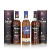 Glenfiddich Bourbon Barrel Reserve 14 Years Old (1 bottle, 750ml) Glenfiddich 21 Years Old (2 bo...