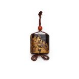 A BLACK- AND GOLD-LACQUER THREE-CASE INRŌ (MEDICINE CASE) Edo period (1615-1868), 19th century