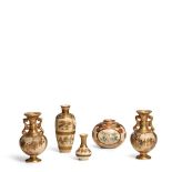 A GROUP OF MINIATURE SATSUMA VASES Meiji era (1868-1912), late 19th century (5)
