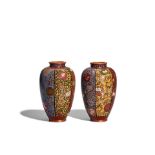 A PAIR OF CLOISONNÉ-ENAMEL VASES Meiji era (1868-1912), late 19th century (2)