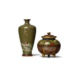 TWO CLOISONNÉ-ENAMEL VASES Meiji (1868-1912) or Taisho (1912-1926) era, late 19th/ 20th cen...