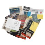 Assorted sales brochures and ephemera for European Marques, ((Qty))