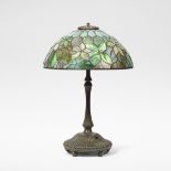 Tiffany Studios 'Woodbine' leaded glass table lamp, circa 1905